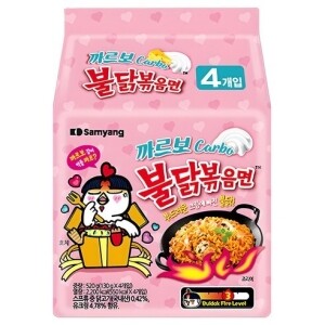 Samyang Buldak Hot Spicy Chicken Ramen Carbonara 4 Packs, 520g